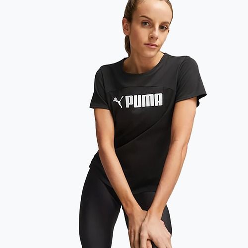 Maglietta da allenamento da donna PUMA Fit Logo Ultrabreathe puma nero/puma bianco
