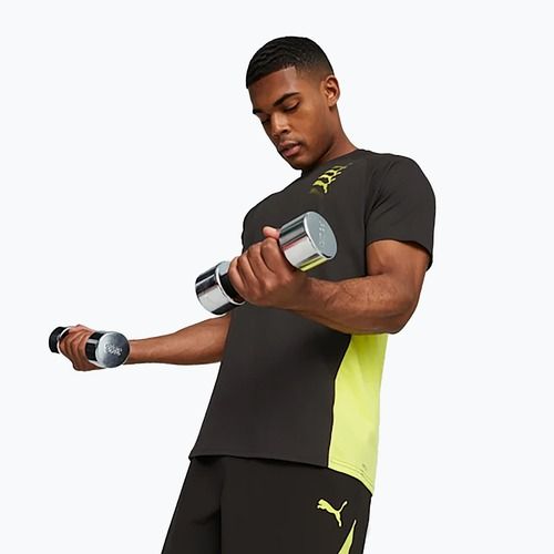 Maglia da allenamento da uomo PUMA Fit Triblend Ultrabreathe puma nero/giallo scoppiato
