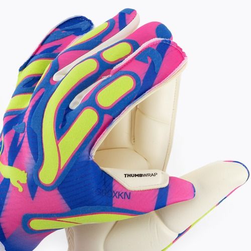 Guanto da portiere PUMA Ultra Ultimate Energy Hybrid ultra blu/allarme giallo/rosa luminoso