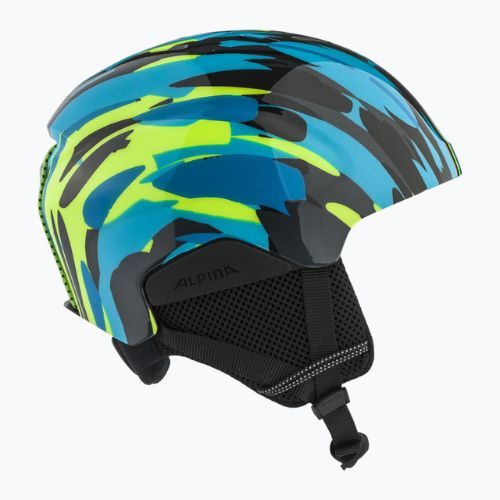 Casco da sci Alpina Pizi per bambini blu neon/verde lucido