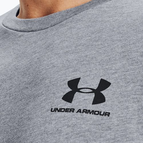 Maglietta Under Armour Sportstyle Uomo petto sinistro SS steel light heather/nero