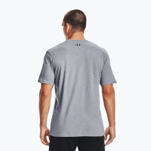 Maglietta Under Armour Sportstyle Uomo petto sinistro SS steel light heather/nero