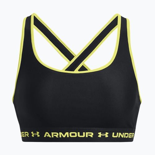 Reggiseno fitness Under Armour Crossback Mid nero/giallo lime