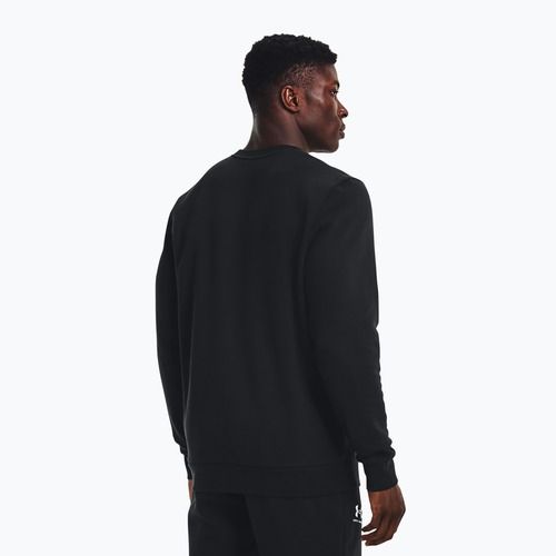 Felpa Under Armour Essential Fleece Crew nero/bianco da uomo