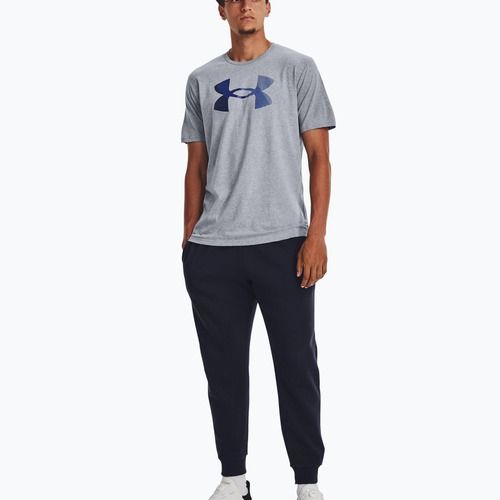 Maglietta Under Armour Big Logo da uomo Fill steel light heather/nero/royal