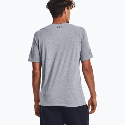 Maglietta Under Armour Big Logo da uomo Fill steel light heather/nero/royal