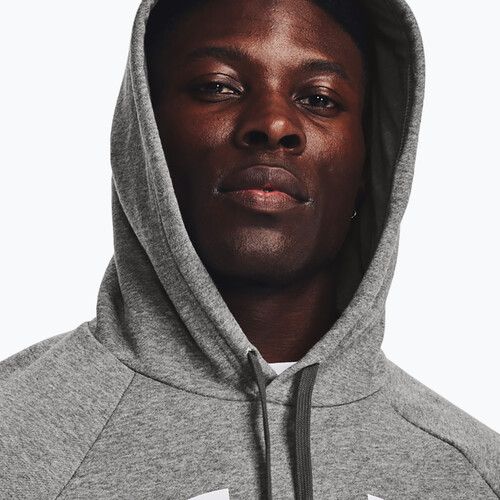 Felpa Under Armour Rival Fleece Logo HD Uomo castlerock light heather/bianco