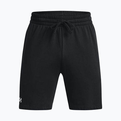 Pantaloncini da allenamento Under Armour Rival Fleece da uomo, nero/bianco