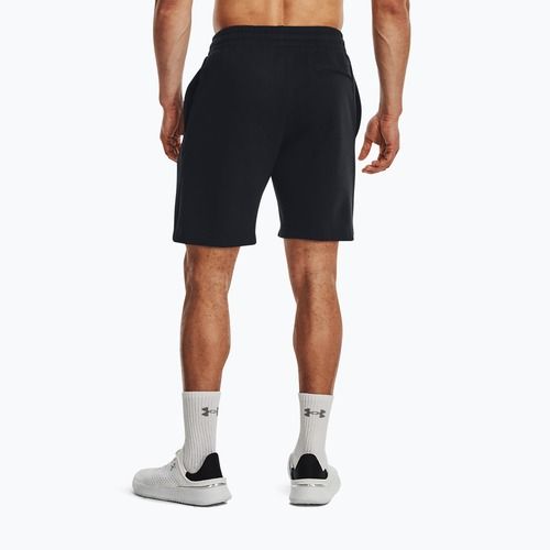 Pantaloncini da allenamento Under Armour Rival Fleece da uomo, nero/bianco