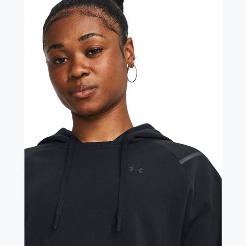 Felpa da donna Under Armour con cappuccio in pile nero/nero