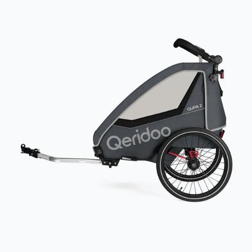 Rimorchio per biciclette Qeridoo Qupa 2 grigio