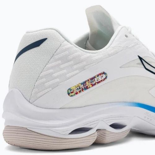 Scarpe da pallavolo da uomo Mizuno Wave Lightning Z7 non colorate bianco/ oceano chiaro/blu pace