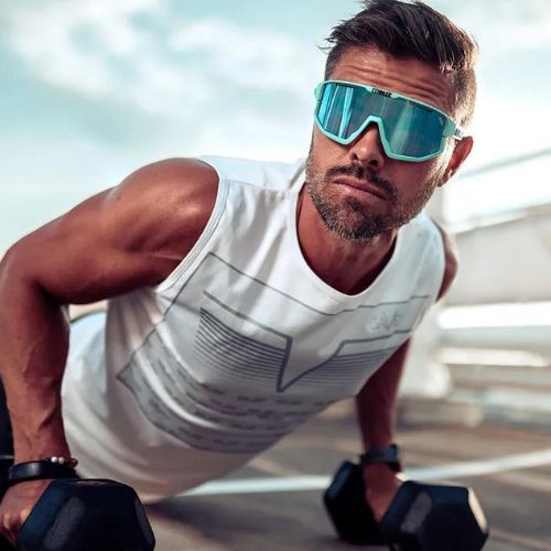 Occhiali da sole Bliz Fusion Nano Optics Nordic Light opaco turchese/begonia/blu-viola