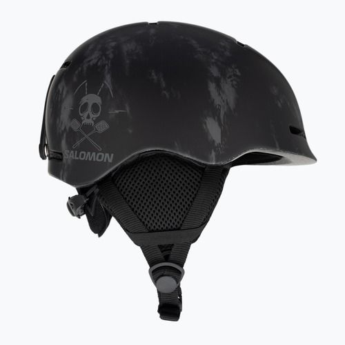 Salomon Player Combo Casco da sci per bambini + occhiali XV Jr nero tie&dye/nero argento