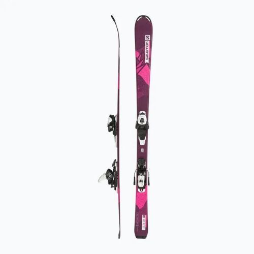 Sci da discesa per bambini Salomon Lux Jr M + attacchi L6 bordeau/rosa