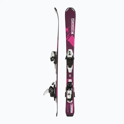Sci da discesa per bambini Salomon Lux Jr S + attacchi C5 bordeau/rosa