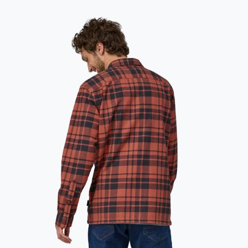 Camicia da uomo Patagonia in cotone organico MW Fjord Flannel ice caps/burl red