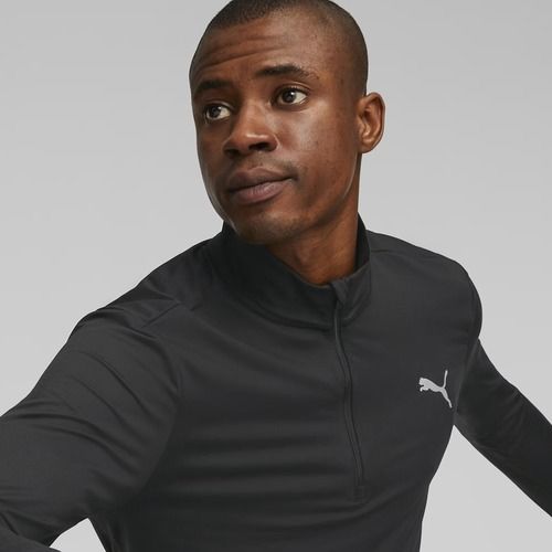 Felpa da running PUMA Run Favorite 1/4 Zip da uomo, nero