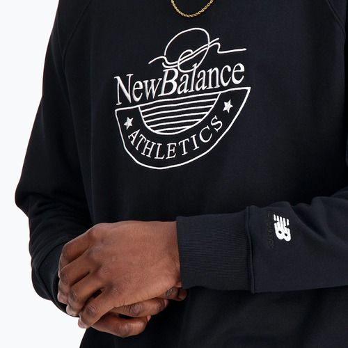 Felpa New Balance Athletics Graphic Crew uomo nero