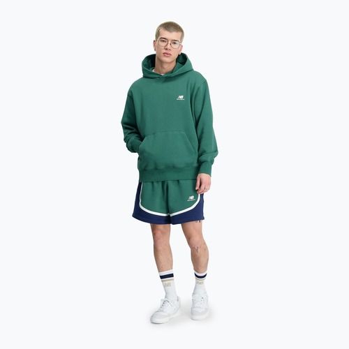 Felpa da uomo New Balance Hoops Fleece Hoodie team verde bosco