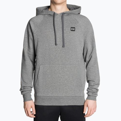 Felpa da uomo Under Armour Rival Hoodie grigio pece chiaro/onyx bianco