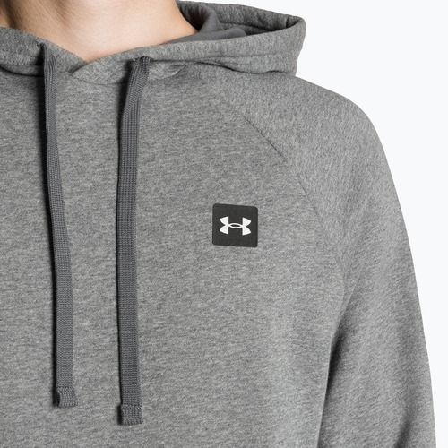 Felpa da uomo Under Armour Rival Hoodie grigio pece chiaro/onyx bianco