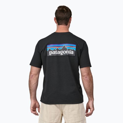 Maglietta da trekking Patagonia P-6 Logo Responsibili-Tee uomo nero