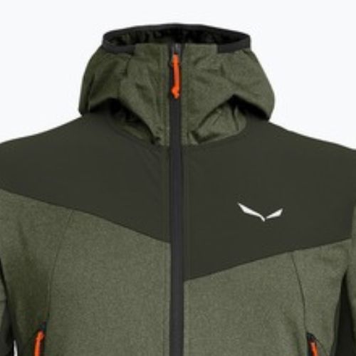 Felpa trekking Salewa da uomo Agner Hybrid PL/DST FZ oliva scura melange