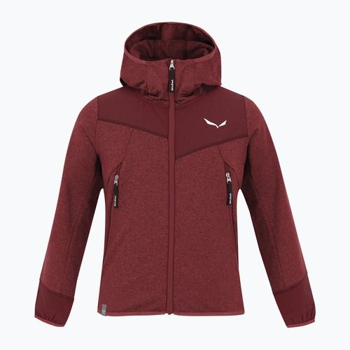 Felpa trekking da bambino Salewa Agner Melange PL FZ Hoody syrah