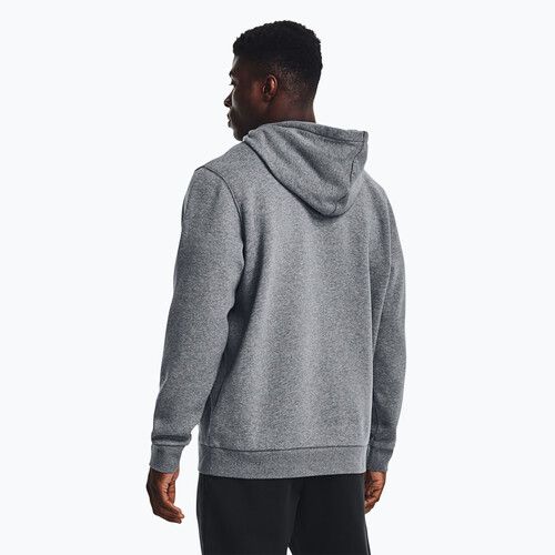 Felpa con cappuccio Under Armour Essential Fleece da uomo grigio pece medio/bianco