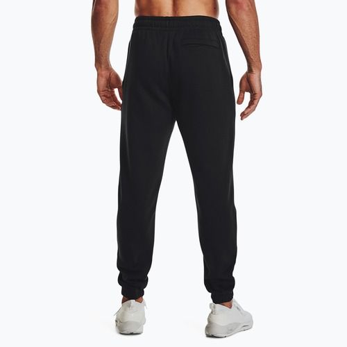 Pantaloni da allenamento maschili Under Armour Essential Fleece Joggers nero/bianco