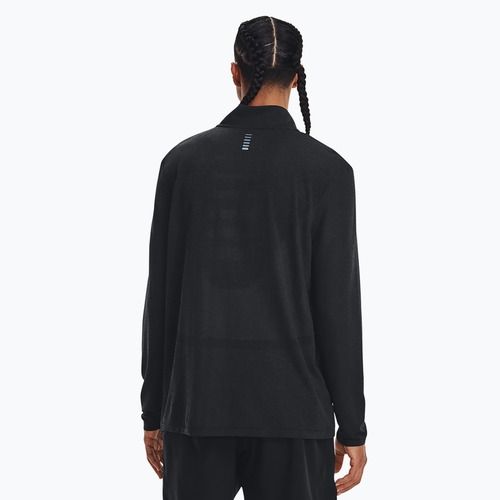 Uomo Under Armour Seamless Stride 1/4 Zip nero/riflettente manica lunga da running