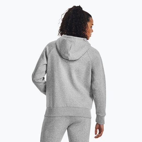 Under Armour felpa donna Rival Fleece Big Logo Hoody mod grigio erica chiara/bianco