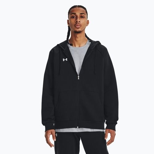 Felpa con cappuccio Under Armour Rival Fleece FZ Uomo nero/bianco
