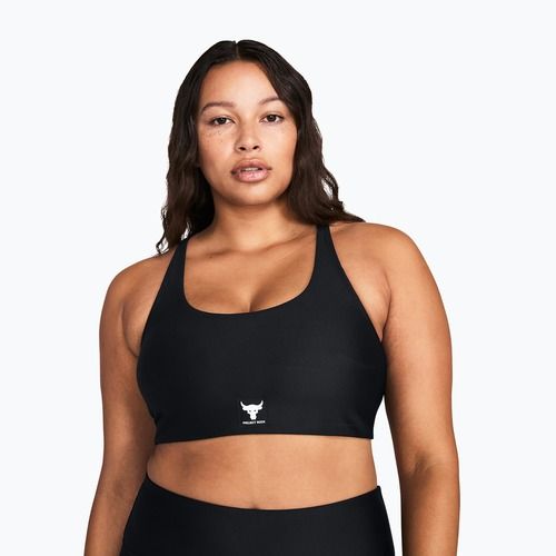 Reggiseno fitness Under Armour Project Rock All Train Crossback nero/bianco