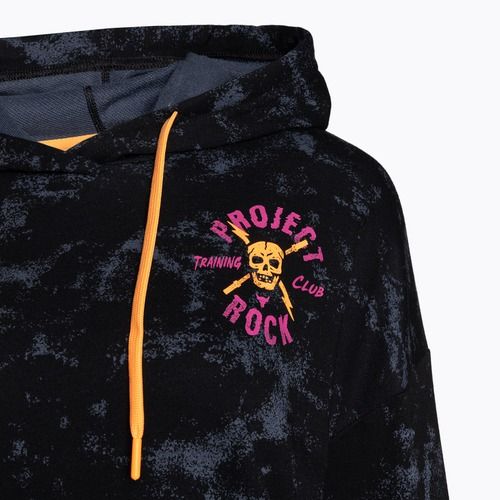 Maglietta da allenamento Under Armour Project Rock Underground Terry HD nero/arancio nova/nero per donna