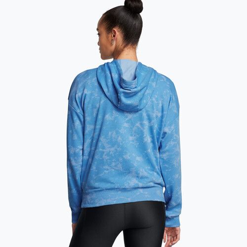 Maglietta da allenamento Under Armour Project Rock Underground Terry HD donna blu virale/fuoco di fenice/bianco