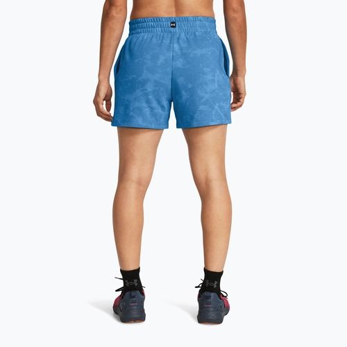 Pantaloncini da allenamento Under Armour Project Rock Underground Terry da donna blu virale/phoenix/bianco