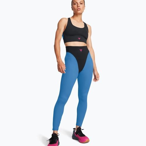 Leggings da allenamento Under Armour Project Rock LG Grind Ankle Leg da donna nero/blu virale/rosa