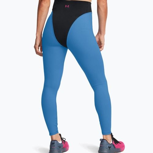 Leggings da allenamento Under Armour Project Rock LG Grind Ankle Leg da donna nero/blu virale/rosa