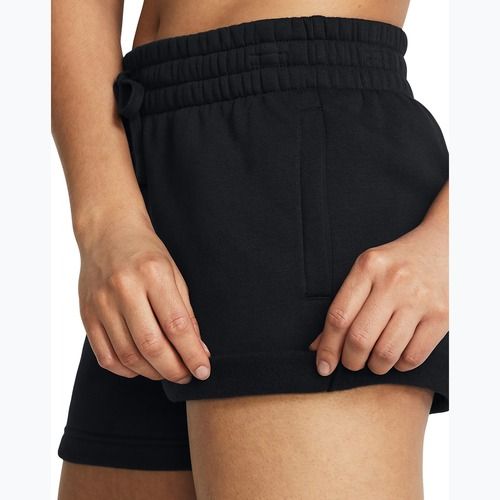 Pantaloncini da allenamento Under Armour Rival Fleece donna nero/bianco