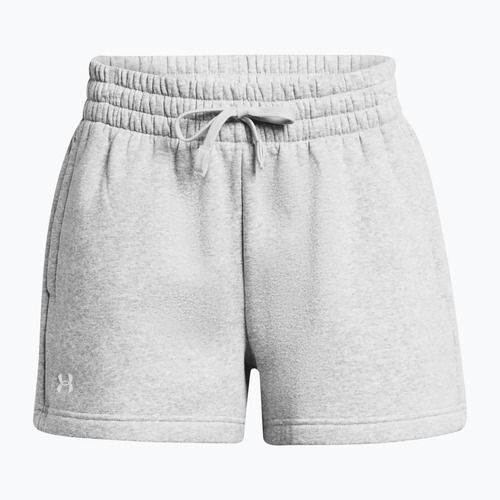 Pantaloncini da allenamento Under Armour Rival Fleece mod grigio chiaro/bianco da donna