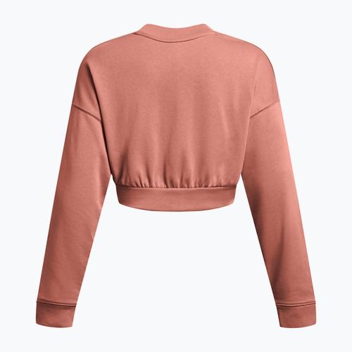 Felpa da allenamento Under Armour donna Rival Terry Os Crop Crew rosa canyon/bianco