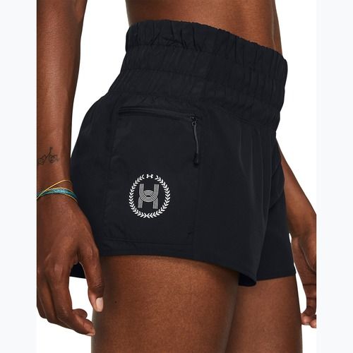 Pantaloncini da corsa Under Armour Run Anywhere donna nero/nero/bianco