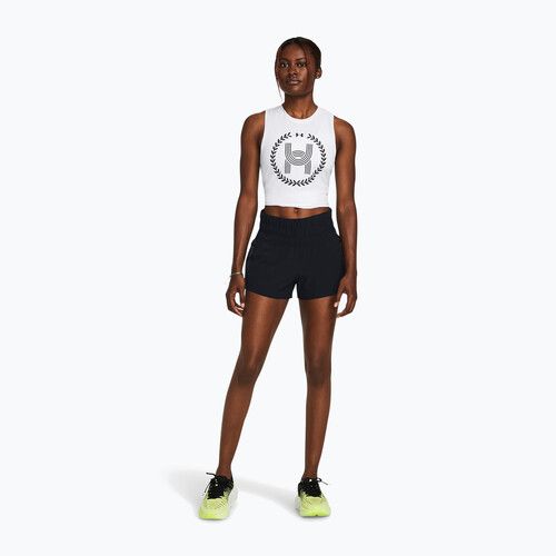 Pantaloncini da corsa Under Armour Run Anywhere donna nero/nero/bianco