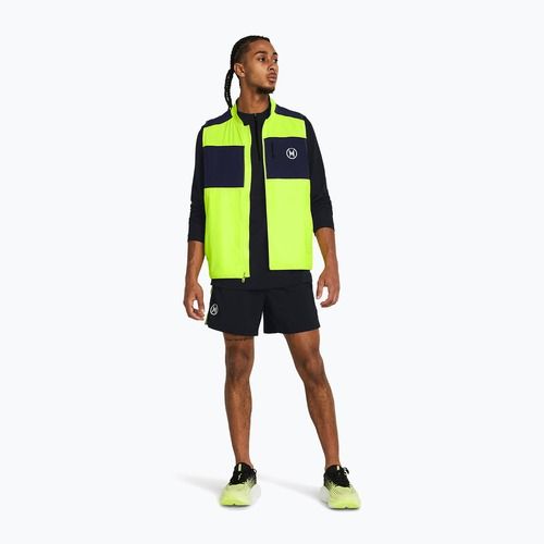 Gilet da running Under Armour Run Everywhere da uomo, giallo/marino notte/bianco ad alta visibilità
