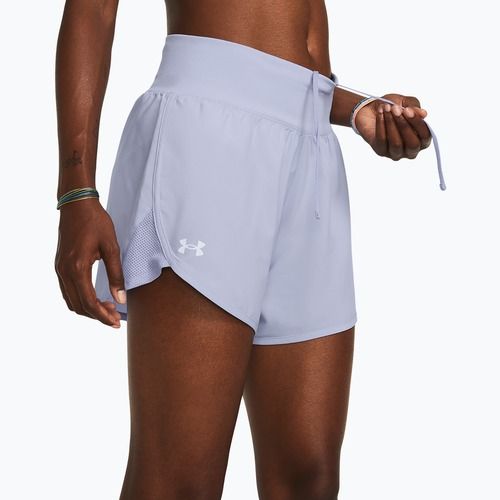 Pantaloncini da corsa Under Armour Fly By Elite 5" donna celeste/celeste/riflettente