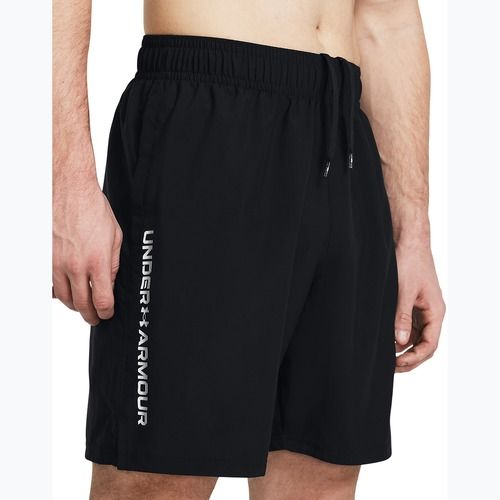 Pantaloncini da allenamento Under Armour Woven Wdmk da uomo, nero/bianco