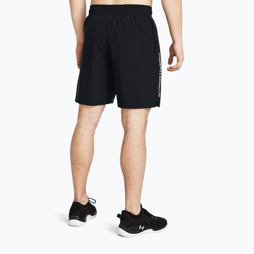 Pantaloncini da allenamento Under Armour Woven Wdmk da uomo, nero/bianco