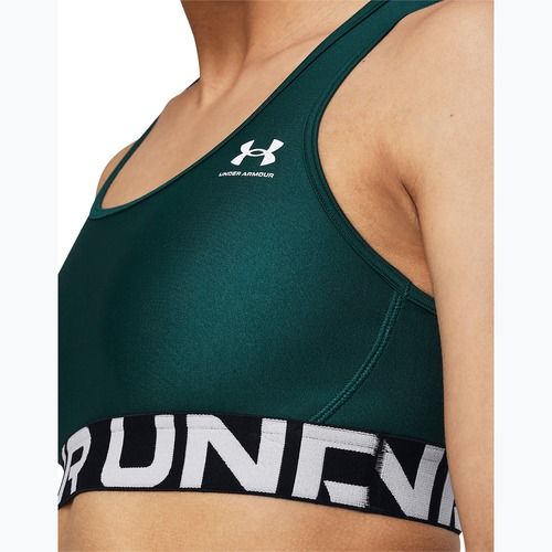 Reggiseno fitness Under Armour HG Authentics Mid con marchio idro alzavola/bianco